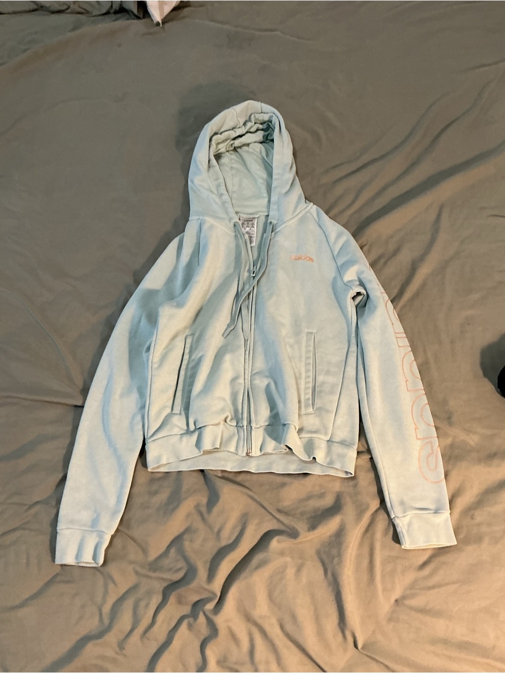 adidas Light Blue Zip-Up Hoodie